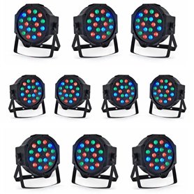 PARTY LIGHT & SOUND - Pack 10 Jeux de Lumière Projecteurs Par RGB DMX Party - Salle des fêtes DJ Mariage Soirée Anniversaire Bar