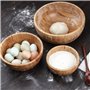 Saladier rond en bambou avec 2 ustensiles de service et cuillère en bois
