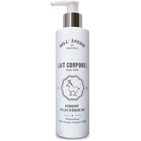 Lait corps hydratant au Lait d'Ânesse BIO. Tous types de peau. Flacon pompe 250 ml