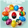 JOYIN 12 Pièces 7.6cm Agitateur D'oeufs en Bois, Maracas Shaker D'oeufs pour L'éducation Musicale Précoce Fête Accessoires de Cl