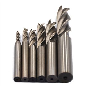 Oudtinz Lot de 6 emporte-pièces en acier rapide HSS 4 cannelures à extrémité droite 1/8" 3/16" 1/4" 5/16" 3/8" 1/2"