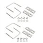 Aoje-Link Lot de 4 boulons carrés en U de 60 mm de largeur intérieure M6 en acier inoxydable 304 Argenté avec plaques