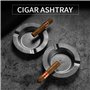 CIGARLOONG Cendrier à cigares vintage en acier inoxydable 3 fentes à cigares