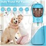 Frasheng Bouteille d'eau Portable pour Chien, 550ML Bouteille d'eau pour Chien Chat avec 80g Récipient de Nourriture, BPA-Free, 