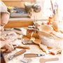 Outils Sculpture Bois Couteau à sculpter le bois incurvé Couteau à découper Copeaux