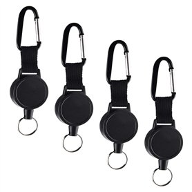 Porte-clés extensible avec lanière pour chaîne de clés (paquet de 4