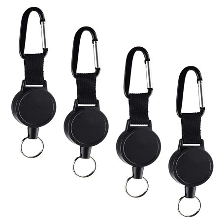 Porte-clés extensible avec lanière pour chaîne de clés (paquet de 4