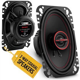 DS18 GEN-X4.6 4x6 135 Watts 2 Voies coaxial Haut-parleurs 4 Ohms - Vendu comme Une Paire de 2 Noir
