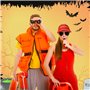 LOHAME 3 Pièces Ensemble de Costume de Sauveteur Accessoires Sauveteur Déguisement Adulte Sauveteur Chapeau de Sauveteur Sifflet