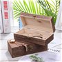 Guyode Boite Rangement Bois Fait à la Main Boite en Bois Avec Couvercle Texture Fine Vintage Keepsake Box Wooden Rangement Multi