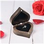 PEALOVCOM Boîte à Bagues en Bois En Forme de Coeur 6*5.5*3.5cm Boîte à Bague en Bois de Noyer Boite Boucles d'Oreilles Ecrin Bag
