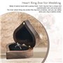 PEALOVCOM Boîte à Bagues en Bois En Forme de Coeur 6*5.5*3.5cm Boîte à Bague en Bois de Noyer Boite Boucles d'Oreilles Ecrin Bag