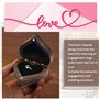 PEALOVCOM Boîte à Bagues en Bois En Forme de Coeur 6*5.5*3.5cm Boîte à Bague en Bois de Noyer Boite Boucles d'Oreilles Ecrin Bag