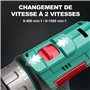 HYCHIKA Perceuse visseuse sans fil, 18V 35Nm 21+1 positions de réglage du couple et deux vitesses, Pour le perçage de vis et de 