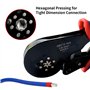 Reevnnmer Pince à sertir pour virole de fil, 30–6 AWG (0,08–16 mm²), pince à sertir à cliquet auto-réglable pour bornes de fil, 