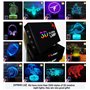 HPBN8 Ltd Illusion 3D Accordéon LED Lampes Art Déco Lampe lumières LED Décoration Lumière Contrôle à distance 7/16 couleurs Chan