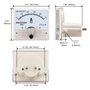 Heschen 85C1-1A rectangle Panneau monté courant Mètre testeur Ampèremètre DC 0-1A Classe 2,5 Blanc