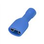 Heschen Lot de 100 bornes de câble femelles en vinyle entièrement isolées 6,3 x 0,8 mm pour 1,5-2,5 mm² (16-14 AWG) Bleu
