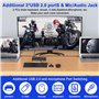 Commutateur KVM USB C 8K @ 60 Hz 4K @ 120 Hz, 2 ports de type C pour 2 ordinateurs, 1 moniteur DisplayPort, avec 3 appareils USB
