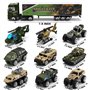 26 en 1 Camion Militaire avec Ensemble de Soldats, Mini Véhicule Militaire Moulé sous Pression dans un Camion Porteur, Jouet de 
