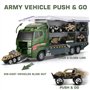 26 en 1 Camion Militaire avec Ensemble de Soldats, Mini Véhicule Militaire Moulé sous Pression dans un Camion Porteur, Jouet de 