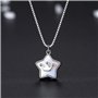 VIKI LYNN Collier Pendentif Étoile en Nacre Blanc et Argent fin 925 Bijoux Fantaisie Couronne de Reine Idée Cadeau Femme Fille p