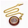 TREEWETO Montre de Poche en Bois Style rétro avec Chiffres Roma et chaîne et Coffret Cadeau