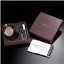 TREEWETO Montre de Poche en Bois Style rétro avec Chiffres Roma et chaîne et Coffret Cadeau