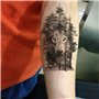 Gwolf 9pcs loup tatouage temporaire, personnalité loup tatouage autocollants nouvelle protection de l'environnement étanche fleu
