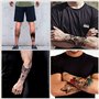 Gwolf 9pcs loup tatouage temporaire, personnalité loup tatouage autocollants nouvelle protection de l'environnement étanche fleu