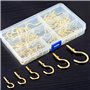 Lot de 120 crochets de plafond à visser en métal de 6 tailles, crochets autotaraudeuses dorés pour la maison/le lieu de travail/