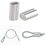 Futheda Lot de 100 clips à sertir en aluminium avec double viroles/trous pour câble métallique de 1,2 mm Argenté