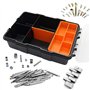 Boîte de rangement pour outils en plastique, boîte pour organisateur portable imperméable et imperméable avec compartiment sépar