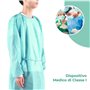 " APP LIFE Cami Medici TNT 25 gr DM Classe I Blouse de travail jetable pour visiteur patient avec élastiques Vert XL