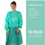 " APP LIFE Cami Medici TNT 25 gr DM Classe I Blouse de travail jetable pour visiteur patient avec élastiques Vert XL