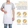 Tablier de Cuisine Toque de Chef, 2 Pièces Tablier Blanc Réglable et 2 Pièces Chapeau, Tablier Cuisine Homme Tablier Barbecue av
