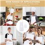 Tablier de Cuisine Toque de Chef, 2 Pièces Tablier Blanc Réglable et 2 Pièces Chapeau, Tablier Cuisine Homme Tablier Barbecue av