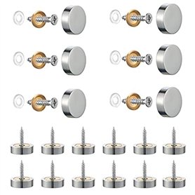 TUDOU Lot de 20 vis en acier inoxydable brossé avec cache-vis décoratifs de 12 mm pour miroirs