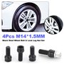 4 Pièces M14 * 1.5MM Boulon de Roue en Acier Noir avec Verrouillage à clé de Sécurité Boulons de Roue écrous Kit pour Au-di Go-l