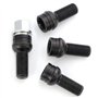 4 Pièces M14 * 1.5MM Boulon de Roue en Acier Noir avec Verrouillage à clé de Sécurité Boulons de Roue écrous Kit pour Au-di Go-l