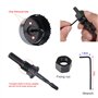 WiMas Kit de 19 scies-cloches professionnelles en acier au carbone pour bois, plaque de plâtre (noir, 19-152 mm)