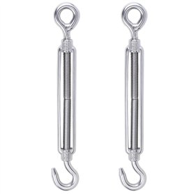 WiMas M10 Lot de 2 tendeurs réglables en acier inoxydable 304 avec crochet et œillet