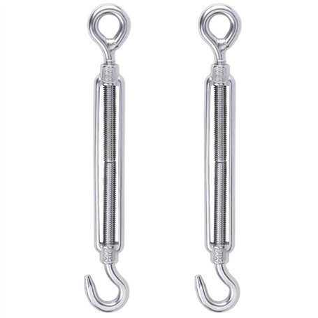 WiMas M10 Lot de 2 tendeurs réglables en acier inoxydable 304 avec crochet et œillet
