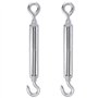 WiMas M10 Lot de 2 tendeurs réglables en acier inoxydable 304 avec crochet et œillet
