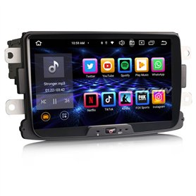8-Core 8 Pouces Android 13 Autoradio pour Renault Dacia Duster Sandero Dokker Support GPS Sat Nav Carplay Android Auto DSP Bluet