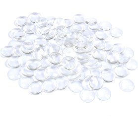 BUYGOO 100 pièces de Verre cabochon Transparent de 25 mm avec Dos Plat