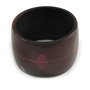 Avalaya Bracelet jonc épais en acrylique avec motif feuille (noir/rose foncé) – 17 cm L (moyen)