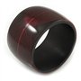Avalaya Bracelet jonc épais en acrylique avec motif feuille (noir/rose foncé) – 17 cm L (moyen)