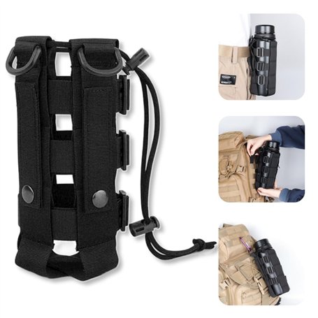 BUENTYA Porte Bouteille Molle en Nylon Réglable Tactique Militaire Sac de bidon d'eau Diamètre 7-15cm Poche Portable pour Voyage