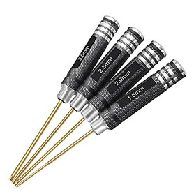 4pcs 1.5mm 2.0mm 2.5mm 3.0mm Jeu de Tournevis Hexagonal Titanium Hexagon Tournevis Clé Kit d'outils pour Multi-Axes FPV Racing D